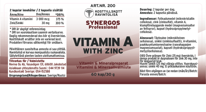 Hovedbilde A-vitamin med sink