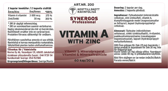 Hovedbilde A-vitamin med sink
