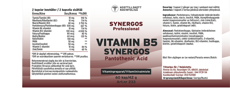 B5 Pantotensyre Synergos