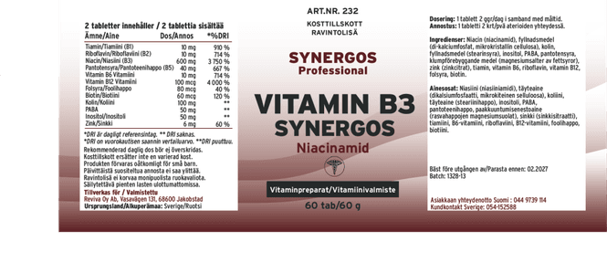 Hovedbilde B3 Niacinamid Synergos
